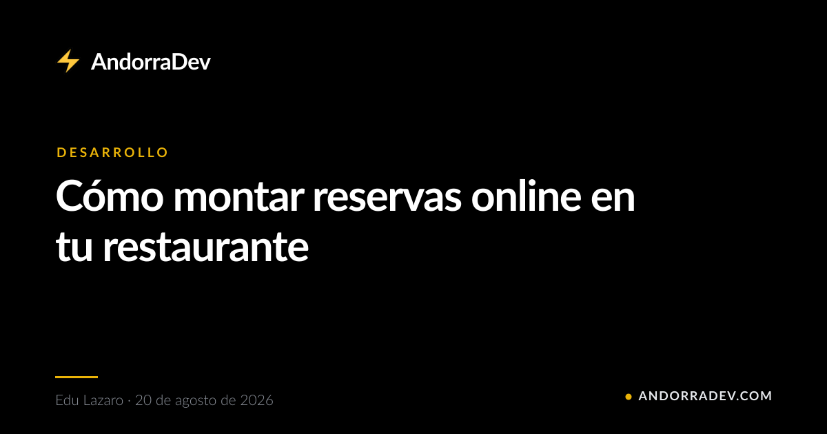 Cómo montar reservas online en tu restaurante