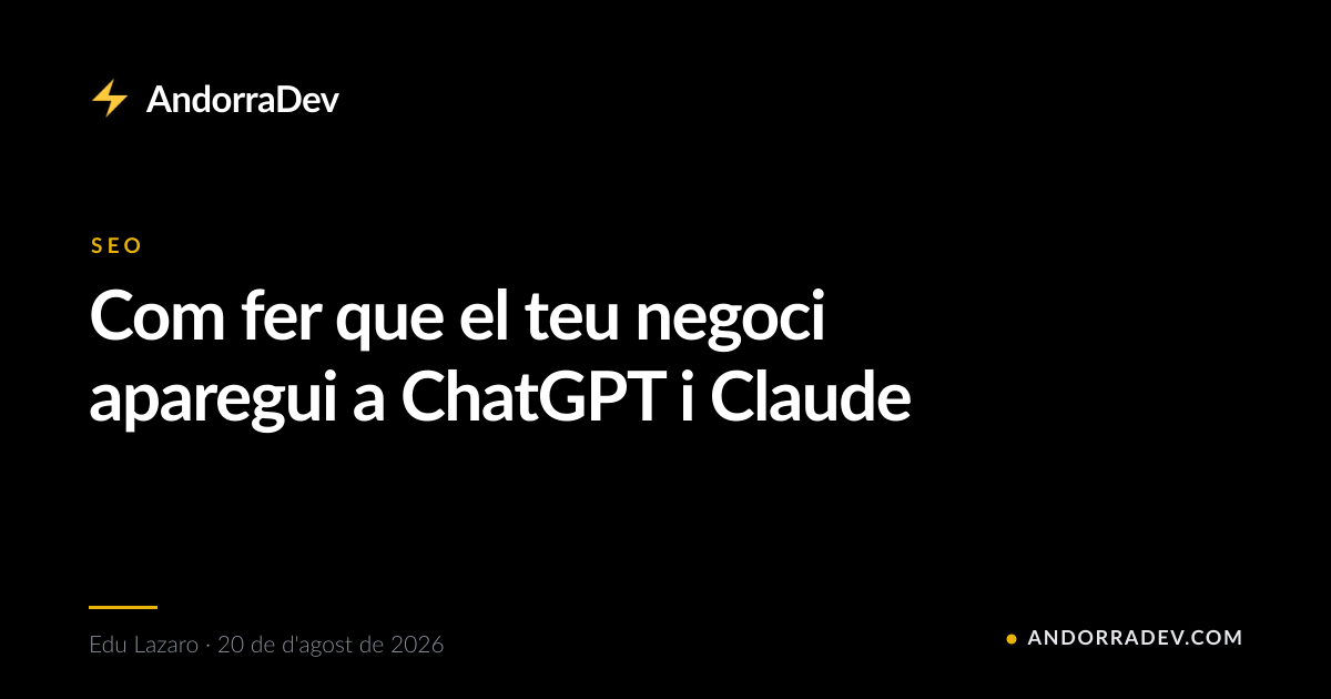 Com fer que el teu negoci aparegui a ChatGPT i Claude