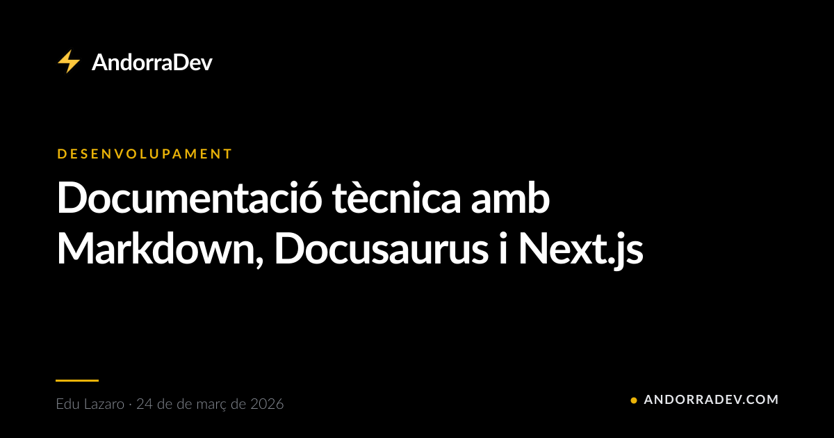 Documentació tècnica amb Markdown, Docusaurus i Next.js