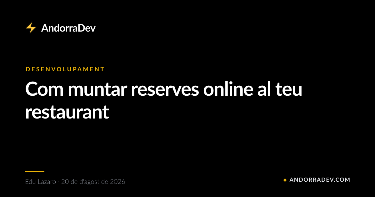 Com muntar reserves online al teu restaurant