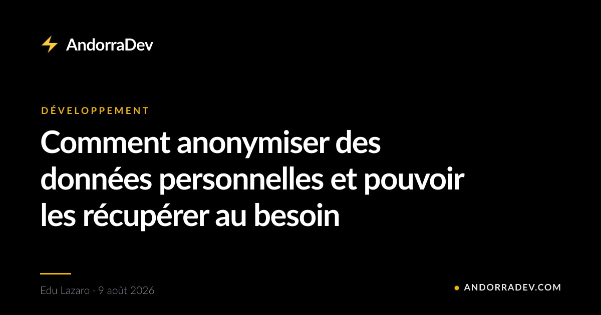 Comment anonymiser des données personnelles et pouvoir les récupérer au besoin