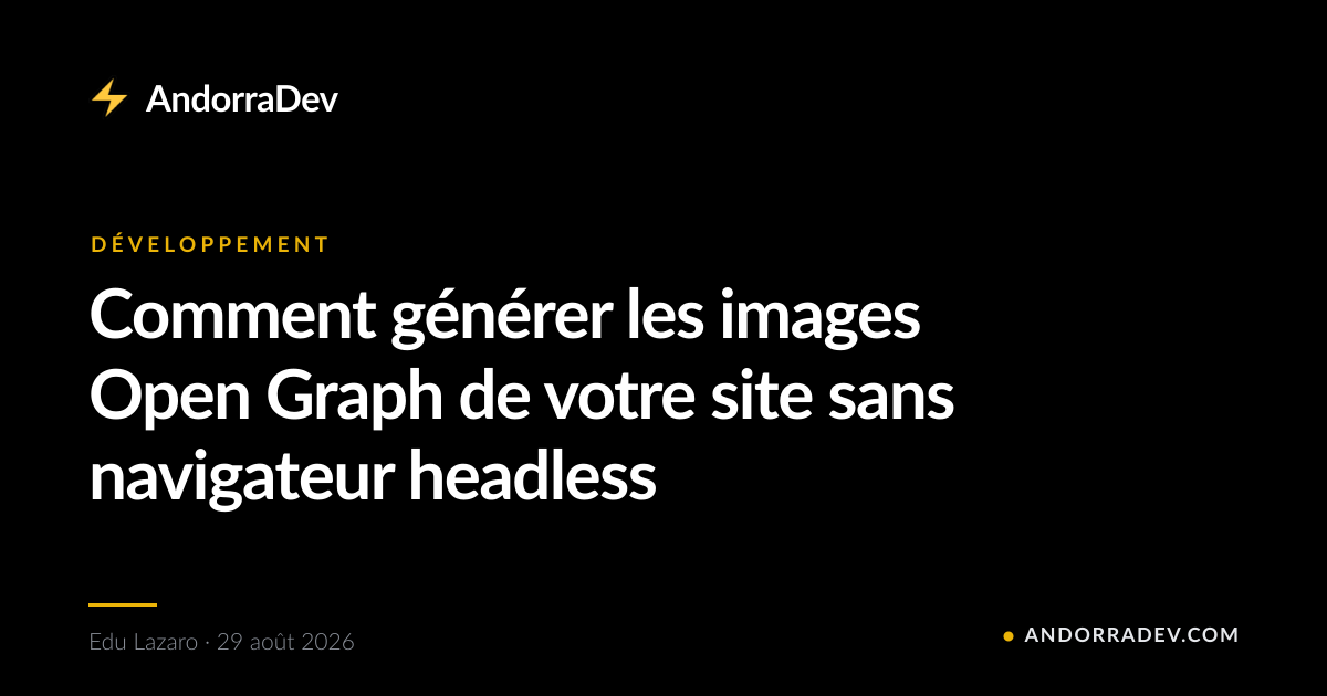 Comment générer les images Open Graph de votre site sans navigateur headless