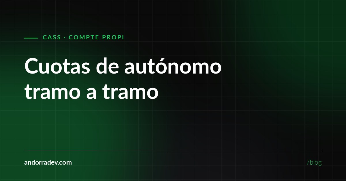 Quotes CASS d'autònoms a Andorra: trams, imports i tràmits
