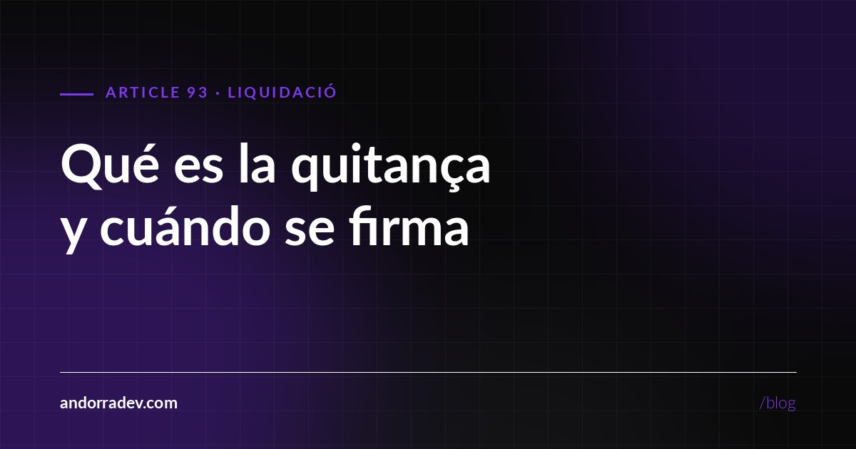 Qu'est-ce que la quitança et quand la signer