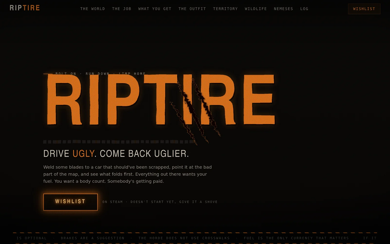 RIPTIRE · Un videojuego y la web que lo vende